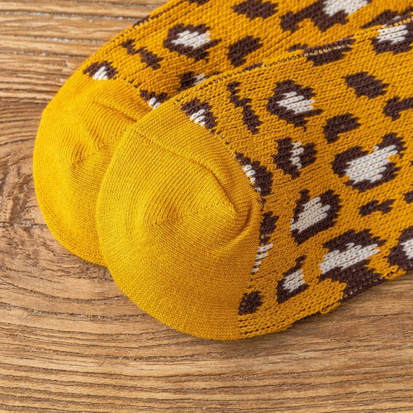 1 Pair 2022 New Autumn Winter Thick Warm Women Men Couple Cotton Socks Leopard Pattern Solid 5 - Leopard Print Store