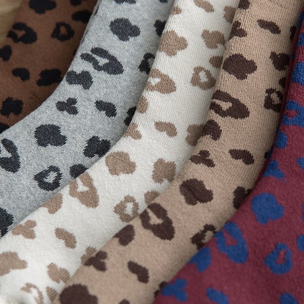 Spotted Leopard Print Women Socks Cotton Terry Tube Thickened Warm Socks Cotton Korean Japanese Style Eur35 3 - Leopard Print Store