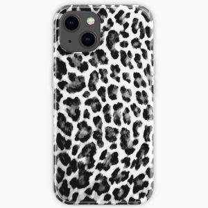 Black & White Leopard Print iPhone Soft Case RB1602 product Offical Leopard Print Merch