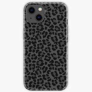 Black Leopard Print iPhone Soft Case RB1602 product Offical Leopard Print Merch