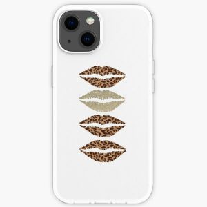 Gold,Leopard Print,Cheetah Print,Lips,Lip,Lipstick, Lip Stick,Make up, Makeup,Artist iPhone Soft Case RB1602 product Offical Leopard Print Merch