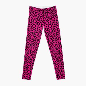 Pink and Black Leopard Print Pattern Leggings RB1602 product Offical Leopard Print Merch