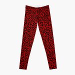 Sassy Red and Black Leopard Print Pattern Design Leggings RB1602 product Offical Leopard Print Merch