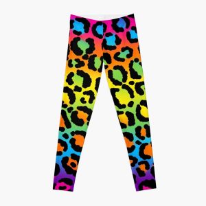 1997 Neon Rainbow Leopard Print  Leggings RB1602 product Offical Leopard Print Merch