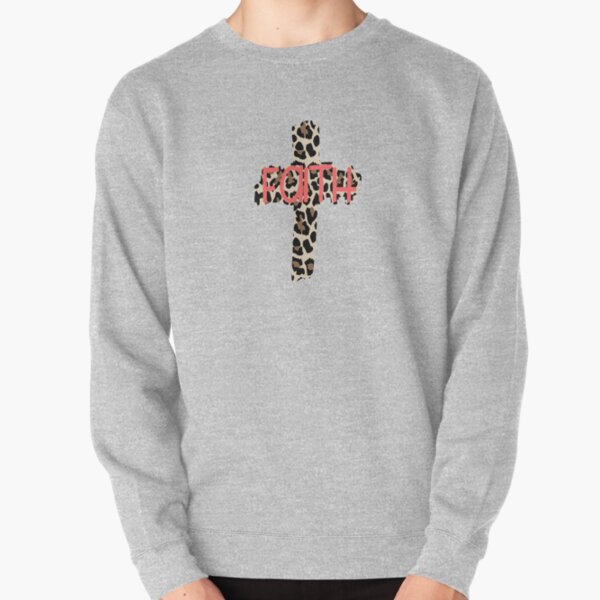 Leopard Print Faith Cross Religious Christian Pullover Sweatshirt RB1602 product Offical Leopard Print Merch