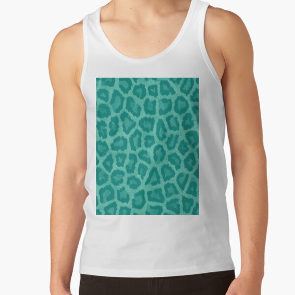 Turquoise Leopard Print Pattern Tank Top RB1602 product Offical Leopard Print Merch