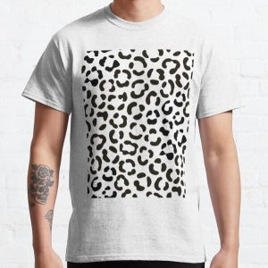 Trendy Black and White Leopard Print Pattern Classic T-Shirt RB1602 product Offical Leopard Print Merch
