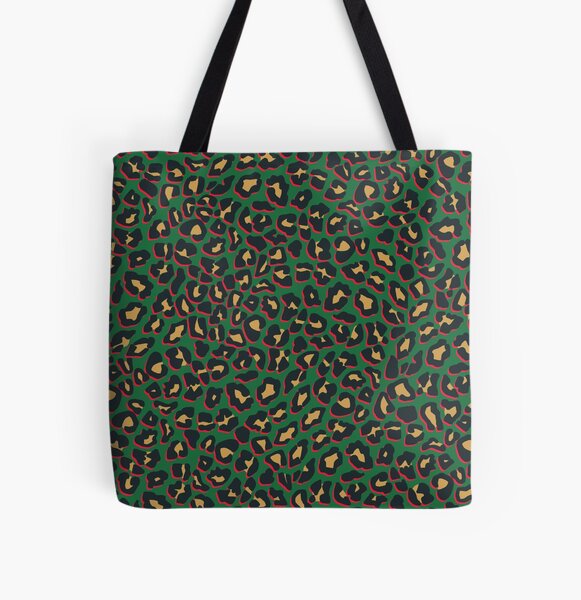 Leopard Print Spots in Green, Orange and Red All Over Print Tote Bag RB1602 product Offical Leopard Print Merch