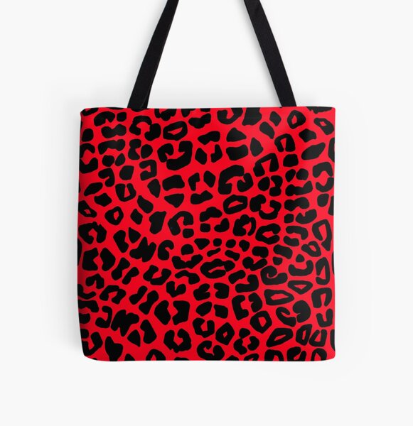 Red and Black Leopard Print All Over Print Tote Bag RB1602 product Offical Leopard Print Merch