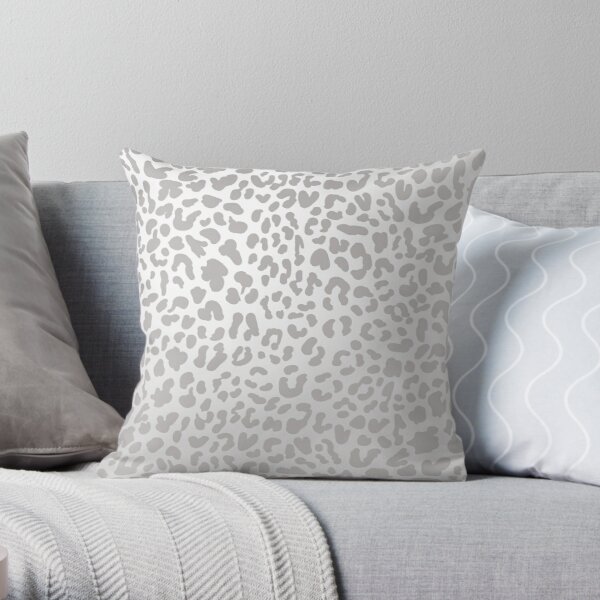 Silver Leopard Print Throw Pillow RB1602 product Offical Leopard Print Merch
