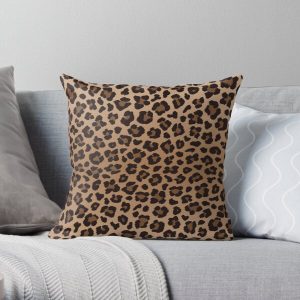 LEOPARD SPOTS Print Pattern in Brown and Muddy. Throw Pillow RB1602 product Offical Leopard Print Merch