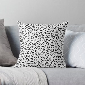 Leopard Print, Leopard Spots, Black And White Throw Pillow RB1602 product Offical Leopard Print Merch