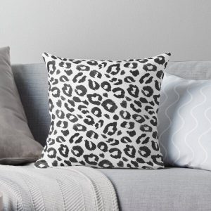 Black and white Leopard print Throw Pillow RB1602 product Offical Leopard Print Merch