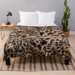 Leopard Print - Neutral Animal Fur Pattern Throw Blanket RB1602 product Offical Leopard Print Merch