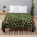Emerald Green Leopard Print Throw Blanket RB1602 product Offical Leopard Print Merch