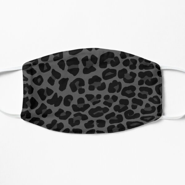 Leopard Spots Print Pattern in Black and Grey Flat Mask RB1602 product Offical Leopard Print Merch