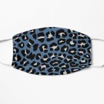 Grey and Blue Leopard Spots Print Flat Mask RB1602 product Offical Leopard Print Merch
