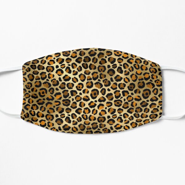 Gold Metallic Leopard Pattern Safari Theme All Over Print Flat Mask RB1602 product Offical Leopard Print Merch
