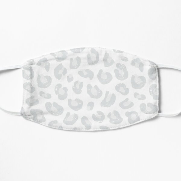 Leopard Print - Silver Gray and White  Flat Mask RB1602 product Offical Leopard Print Merch